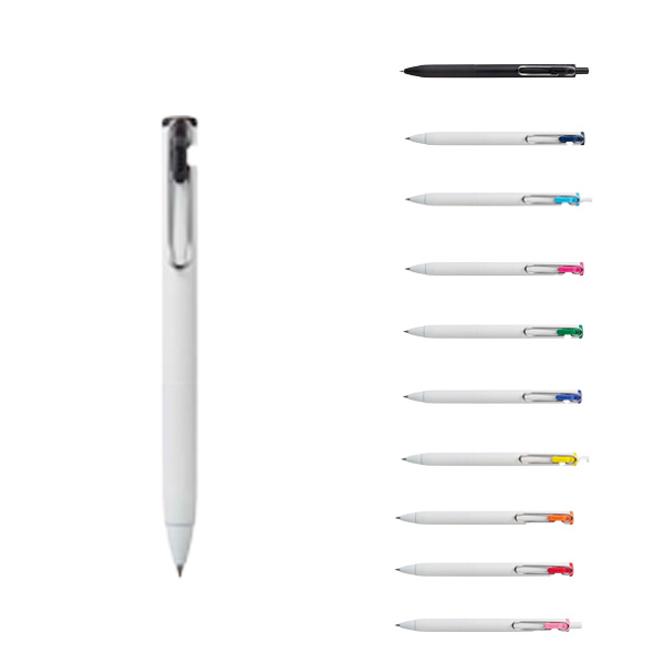 新技術ビーズパック顔料を使用した新インクで、一層色濃い文字が書け、記憶に残りやすい効果が実証されたゲルインクボールペン 　 “ノート、くっきりキマる。”『uni-ball　one（ユニボール　ワン）』 黒は一層濃く、カラーはより鮮やかに発色し、記憶に残りやすい、くっきりキマる文字が書ける一般的なゲルインクと比べて、黒色はより一層濃く発色します。