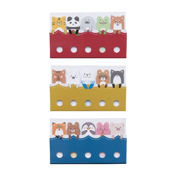 女性や子ども向けのキャンペーンに最適な、かわいい動物たちの付箋セット。