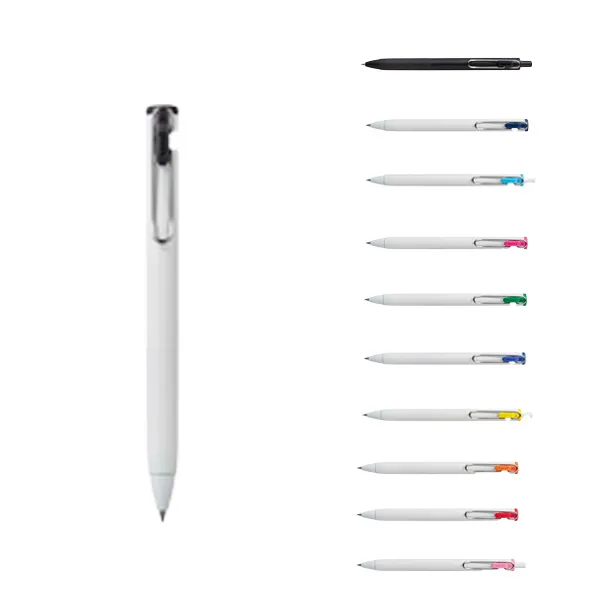 新技術ビーズパック顔料を使用した新インクで、一層色濃い文字が書け、記憶に残りやすい効果が実証されたゲルインクボールペン。学生向けや社会人向け、どちらに向けても喜ばれること間違いなしのノベルティグッズですね。