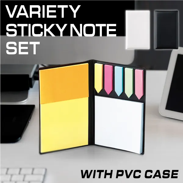 色々なサイズの付箋で使い勝手が良く、PVCケースがギフト感を一層UPさせます。プロモーション効果の高い名入れが目立つシンプルなデザイン、ビジネスシーンなど様々な場所へ携帯しやすいフォルムなどポイントを押さえた販促品は、セミナーや企業説明会など幅広いイベントにおすすめです。