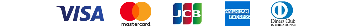 VISA／MasterCard／JCB／AMEX／DINERS