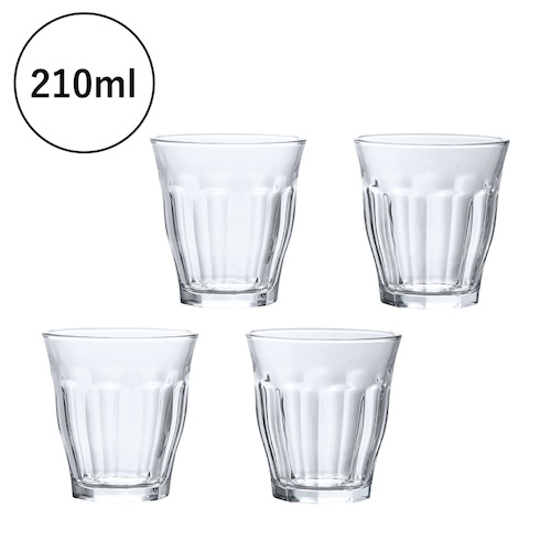 ピブレックス ミニカフェグラス210ml 4Pセット