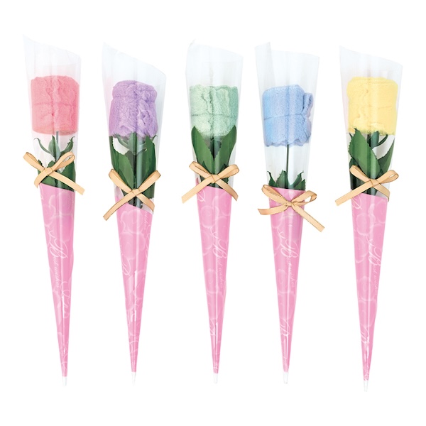 ふんわりローズ花束ミニタオル