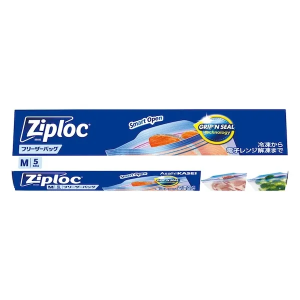 旭化成　ジップロック　フリーザーバッグＭ５枚（箱入り）
