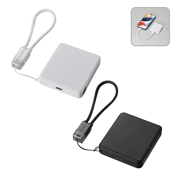 ＰＤ急速充電コードストラップ付モバイルチャージャー５０００（全面印刷対応）【カラー選択可】