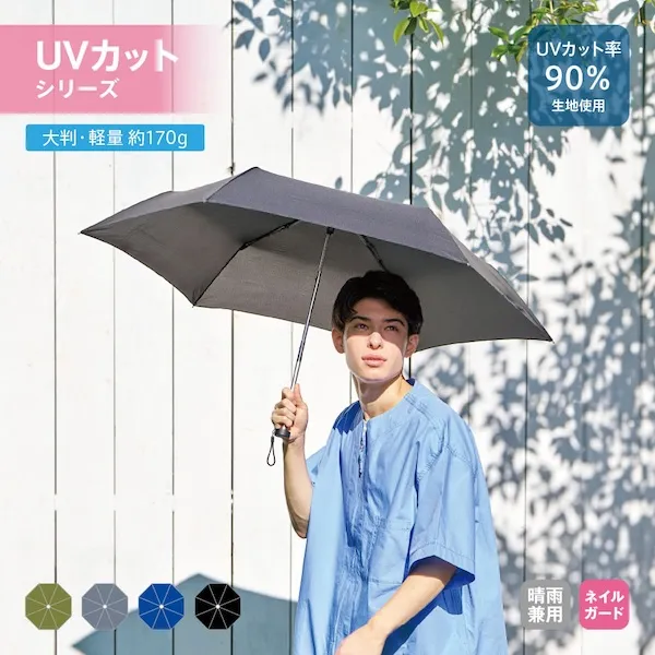 大判軽量ＵＶ折りたたみ傘【カラー選択可】